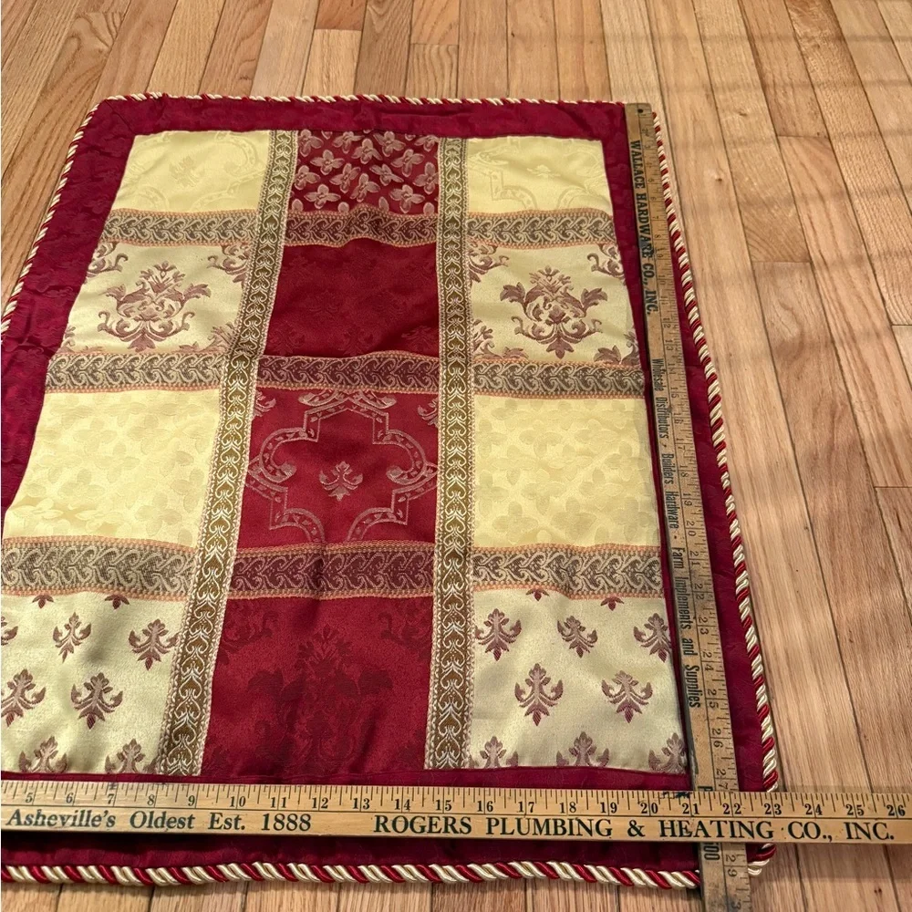 VTG Regency Red and Gold Tapestry Pillowcases Castlecore Renaissance